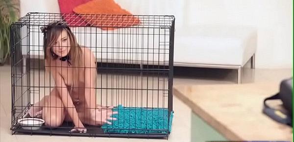  Bad little kitty Kylie Nicole let out of her cage and fucked hard
